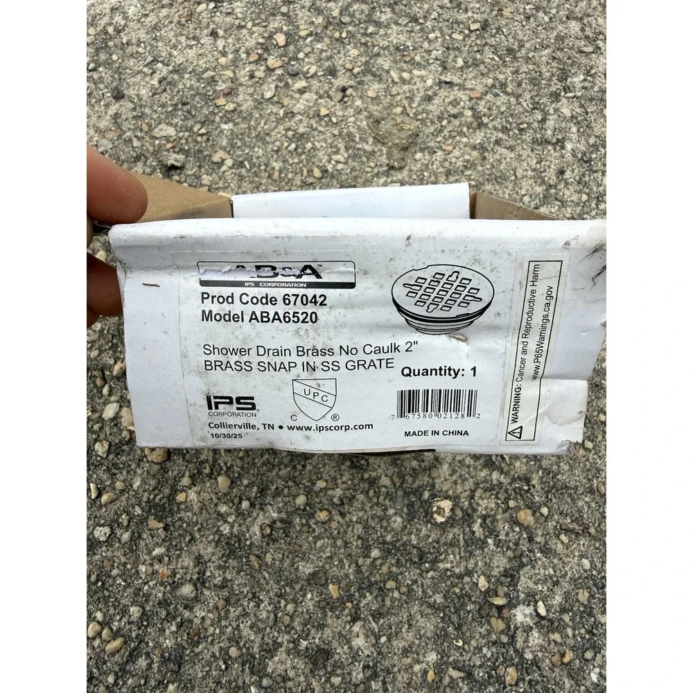 AB&A  ABA6520 Brass shower drain no caulk 2